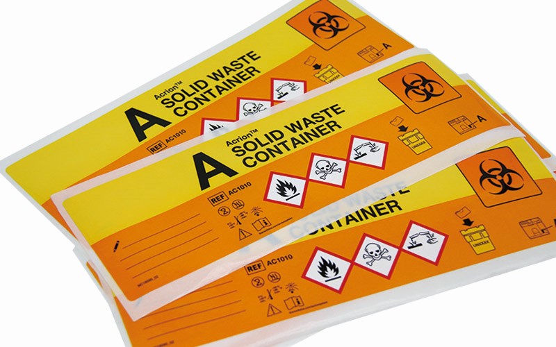 固体废物容器使用标签不干胶贴纸